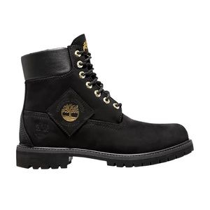 Brand New Men’s Black Timberland Boots With Gold Trim